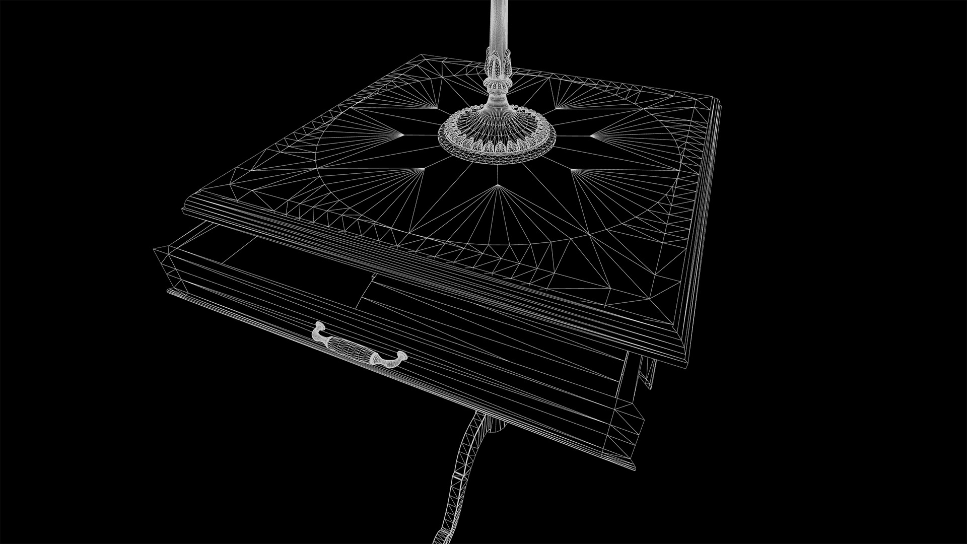 Ornate Star Table with Lamp STELLARIS 3D model_19