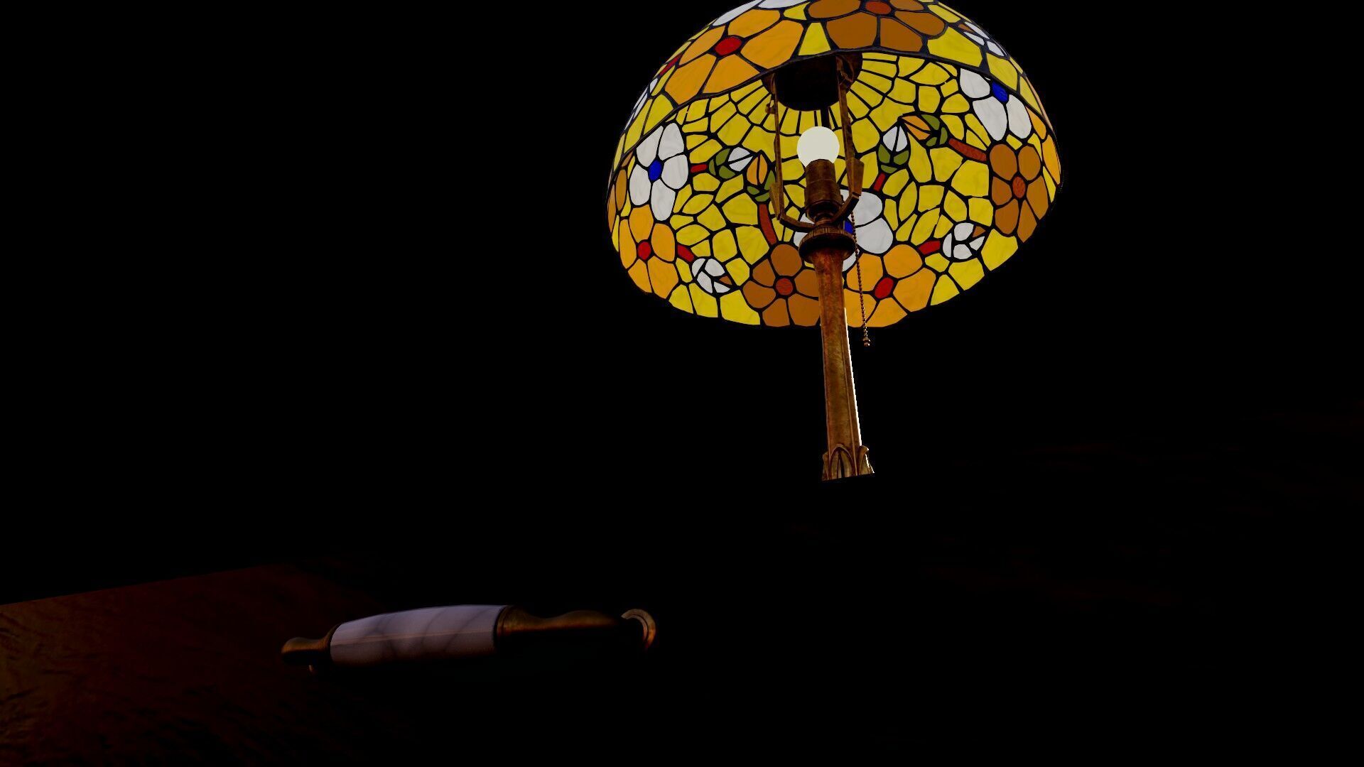 Ornate Star Table with Lamp STELLARIS 3D model_13