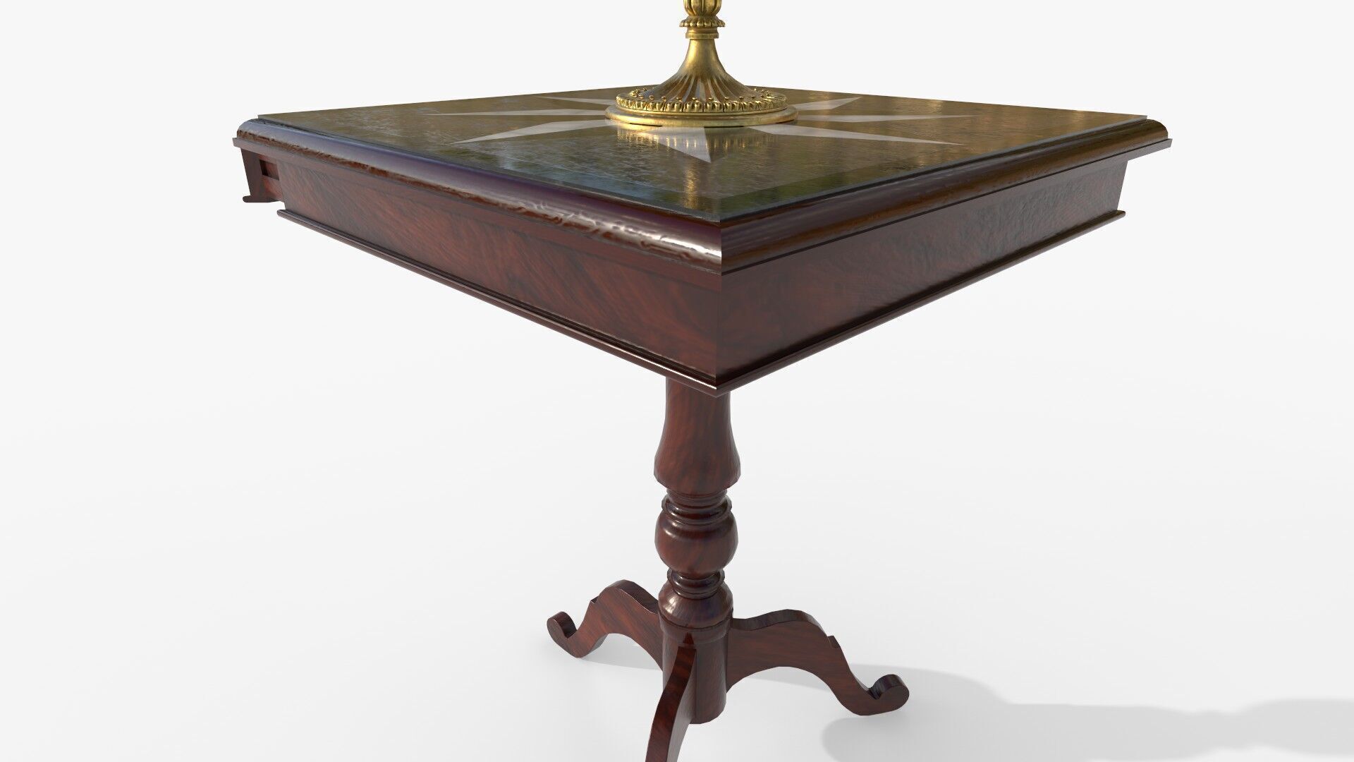 Ornate Star Table with Lamp STELLARIS 3D model_9