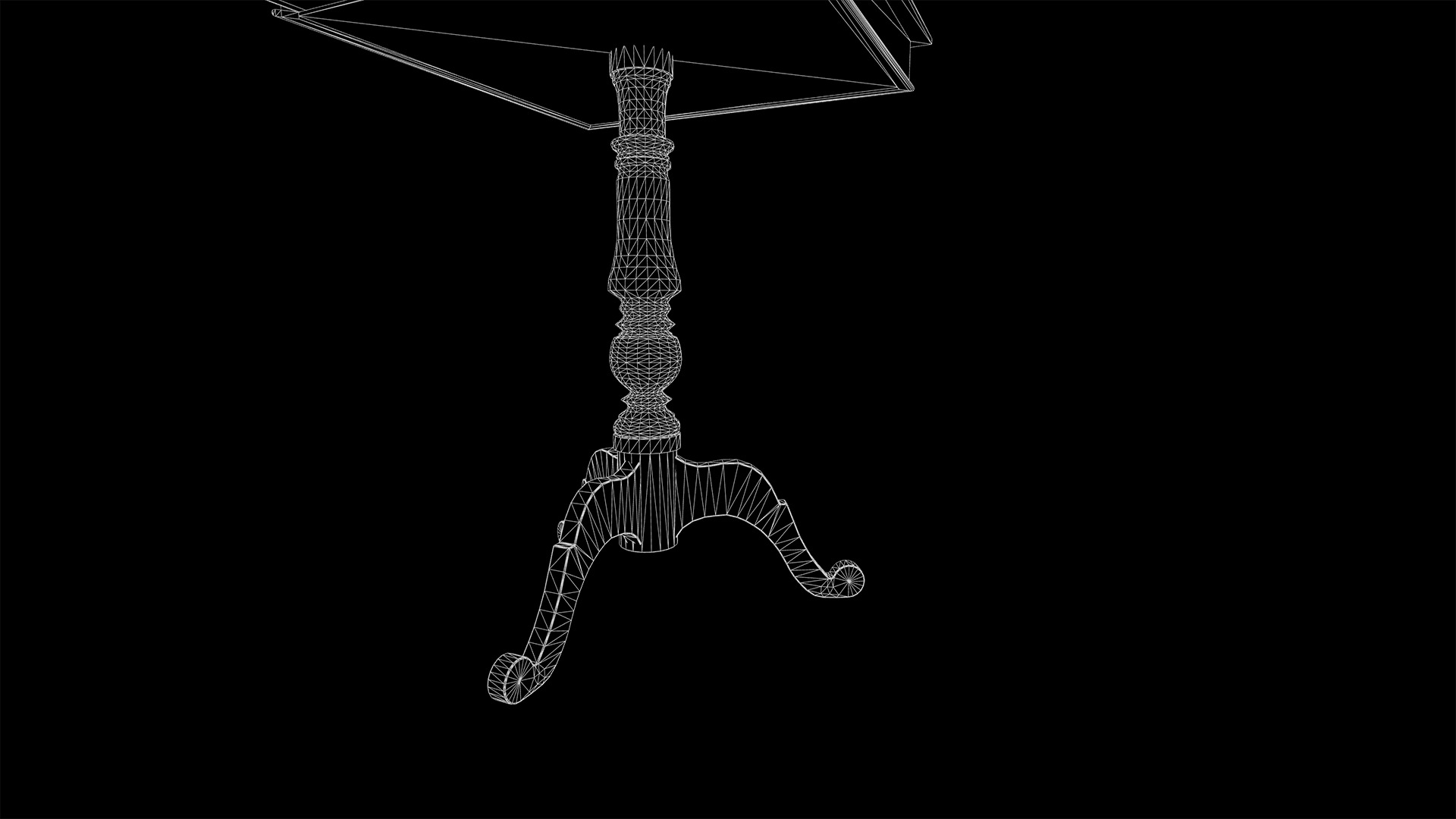 Ornate Star Table with Lamp STELLARIS 3D model_20