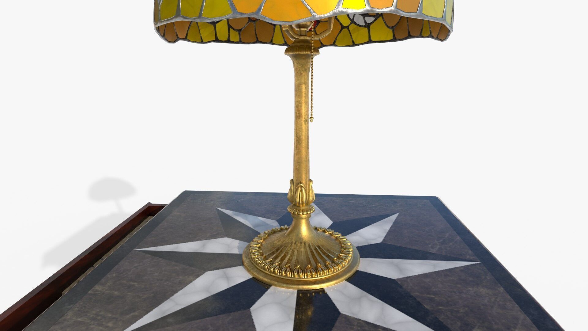 Ornate Star Table with Lamp STELLARIS 3D model_6