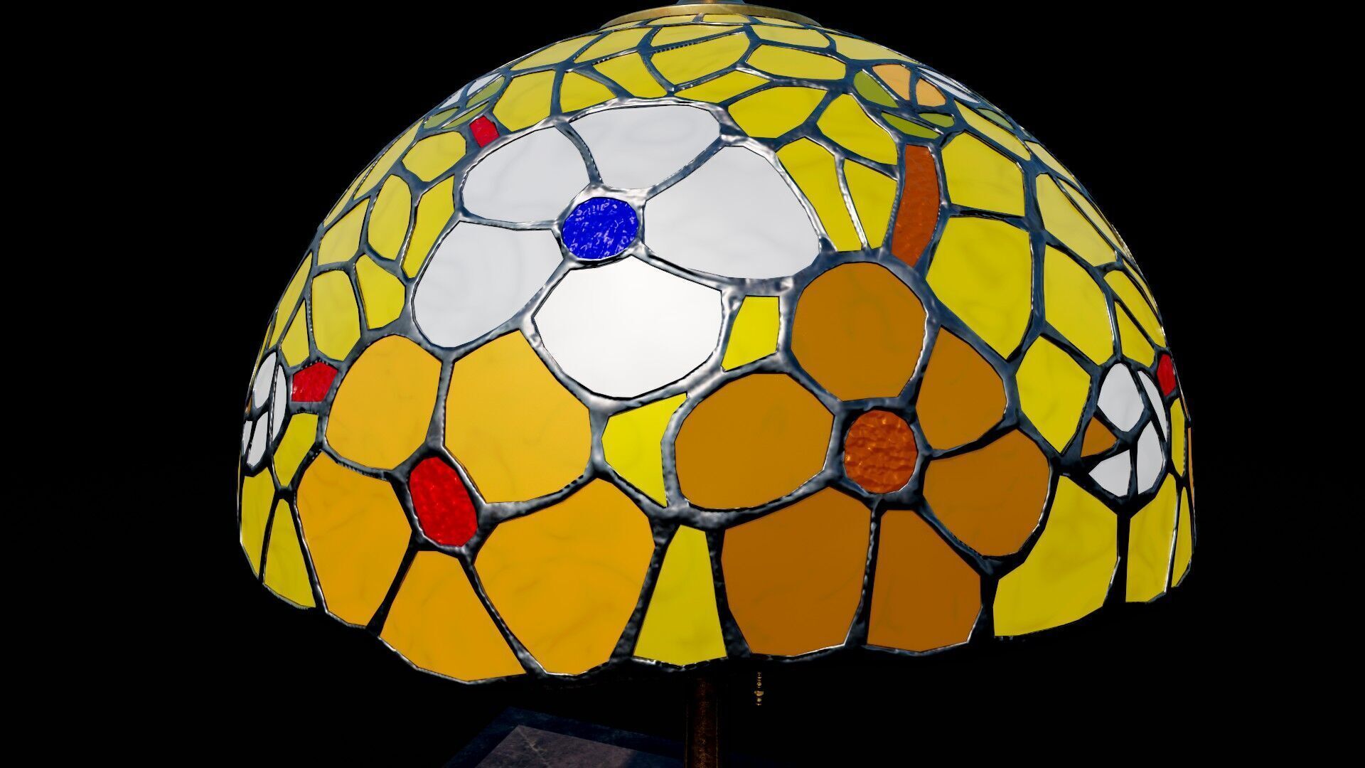 Ornate Star Table with Lamp STELLARIS 3D model_15