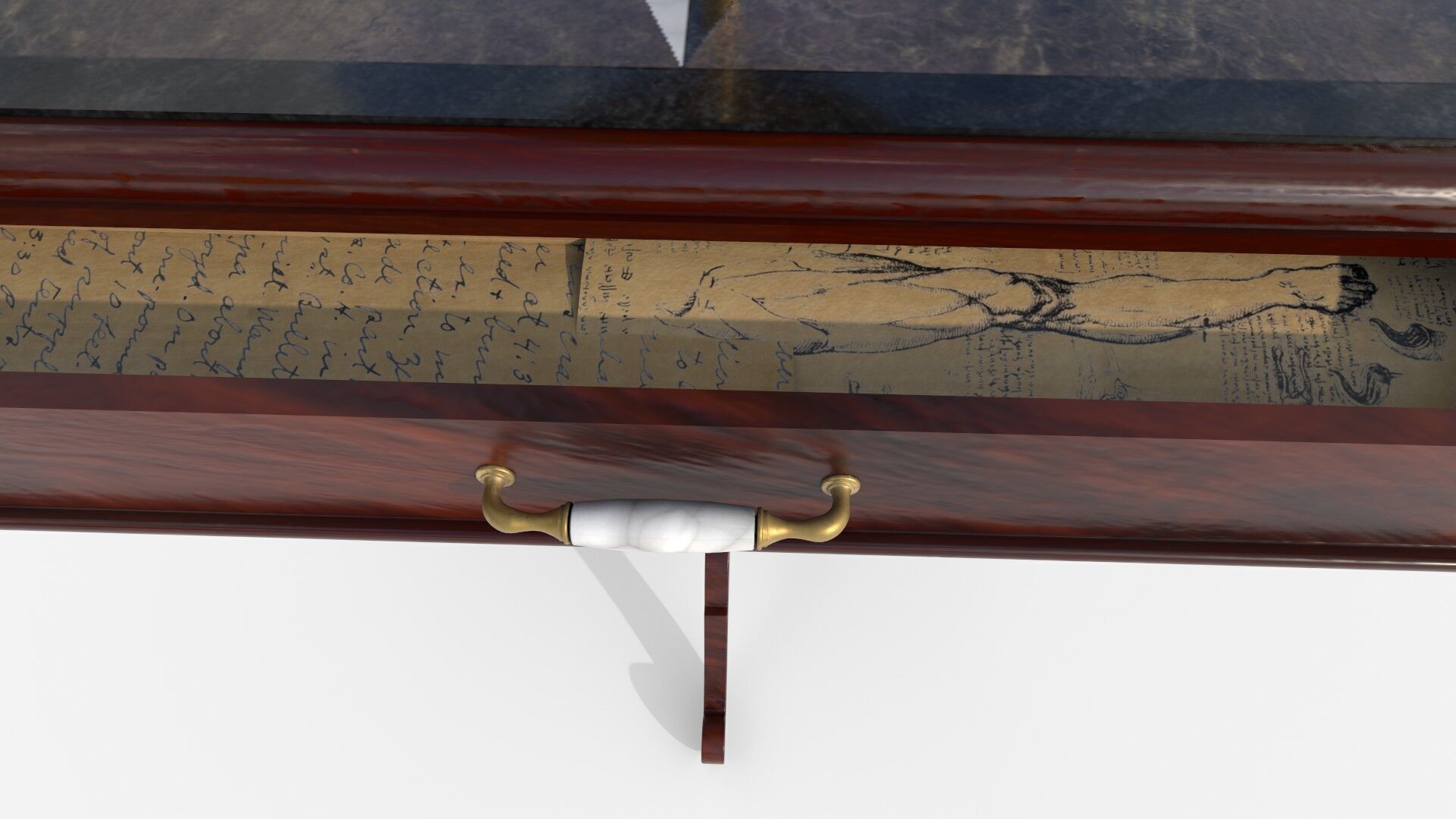 Ornate Star Table with Lamp STELLARIS 3D model_14