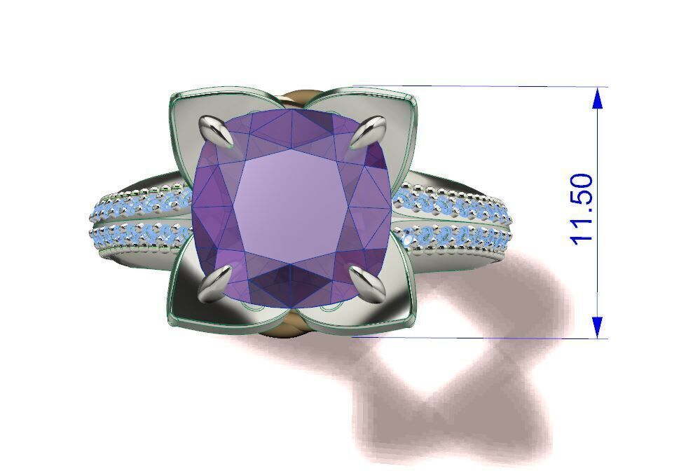 Cushion  in a flower Ring 3D print model_10