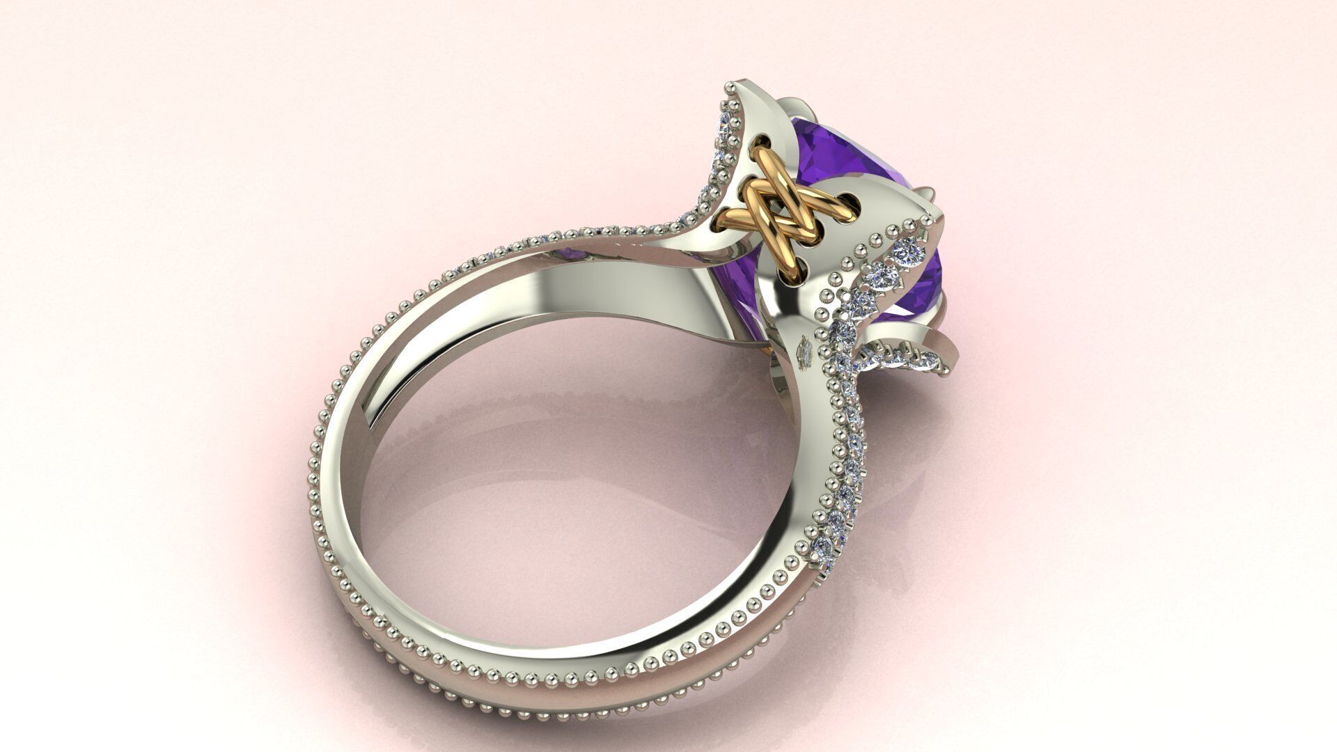 Cushion  in a flower Ring 3D print model_3