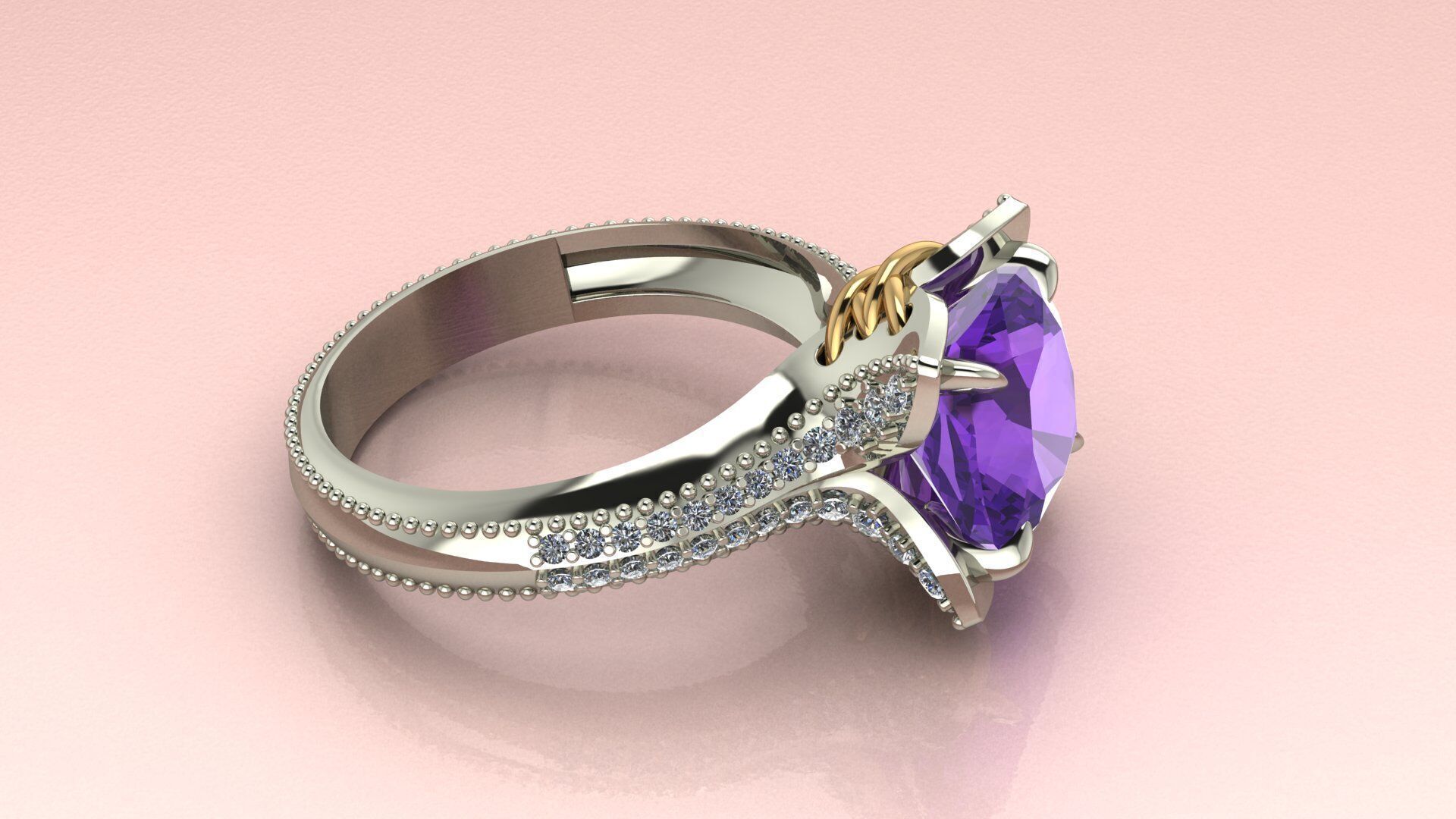 Cushion  in a flower Ring 3D print model_4