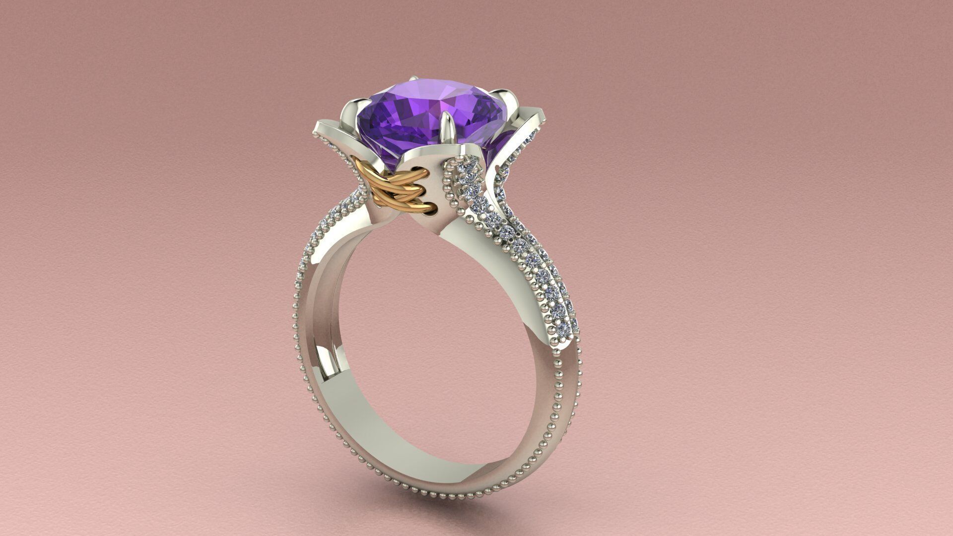 Cushion  in a flower Ring 3D print model_7