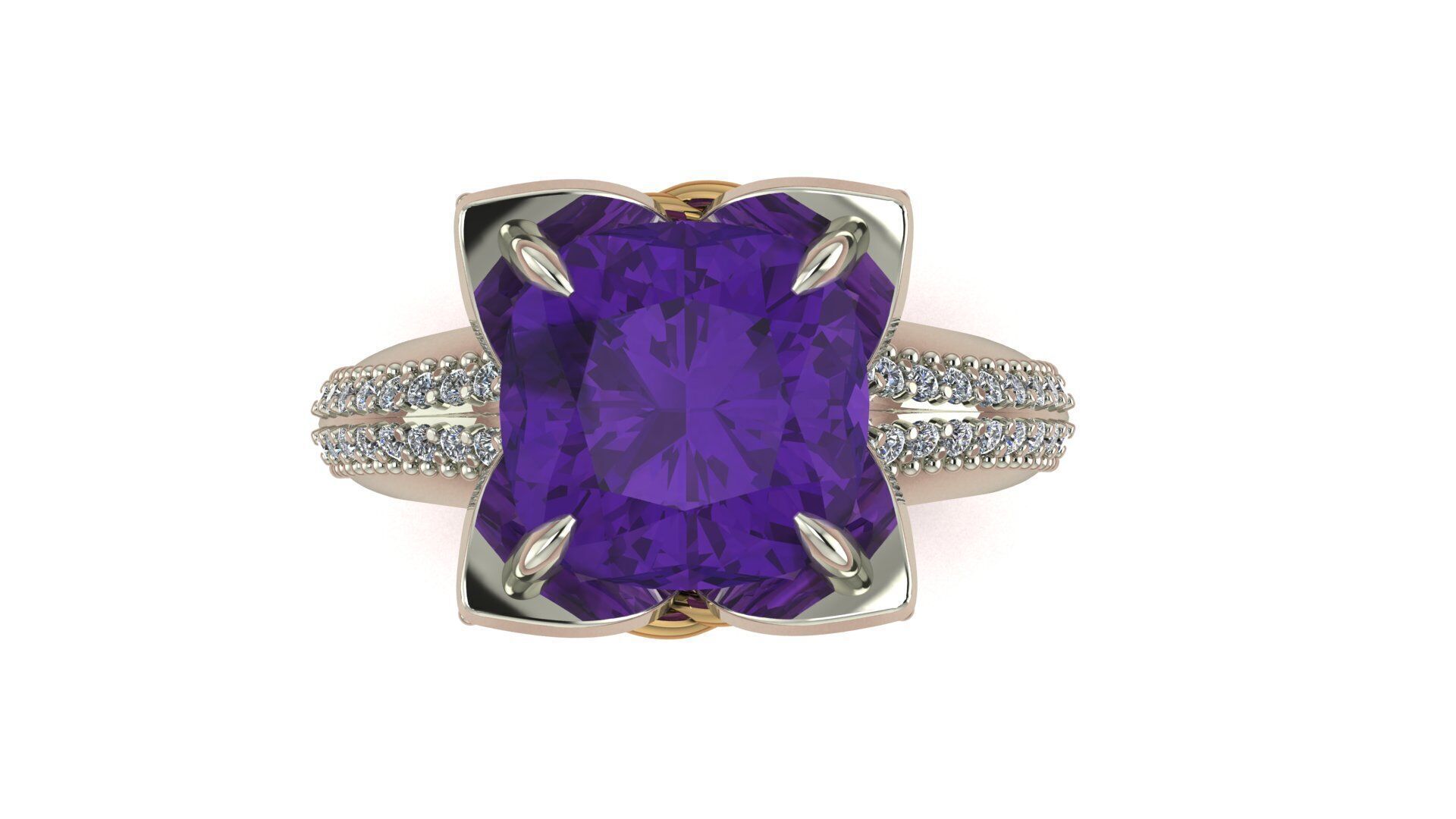 Cushion  in a flower Ring 3D print model_1