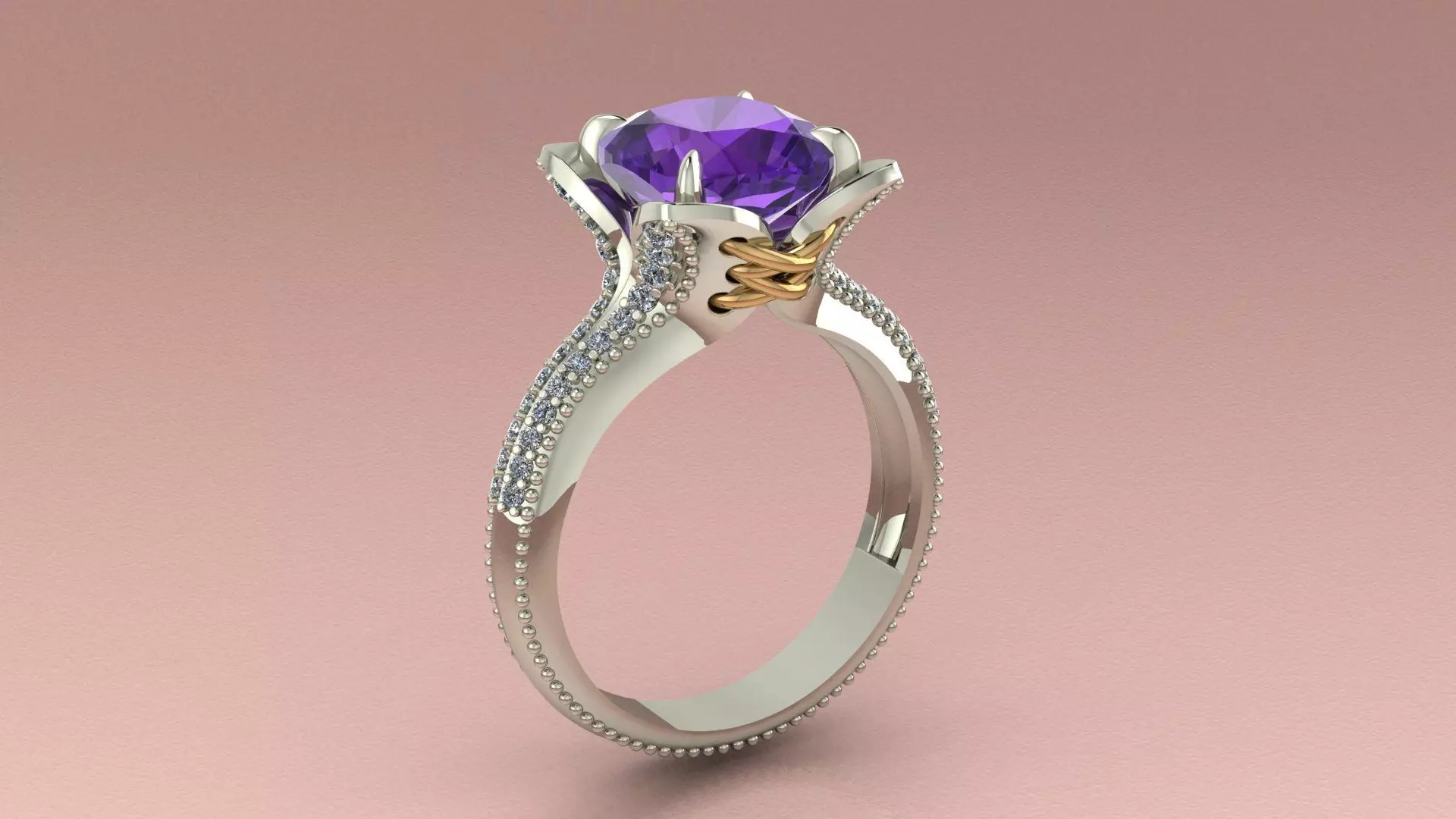 Cushion  in a flower Ring 3D print model_0