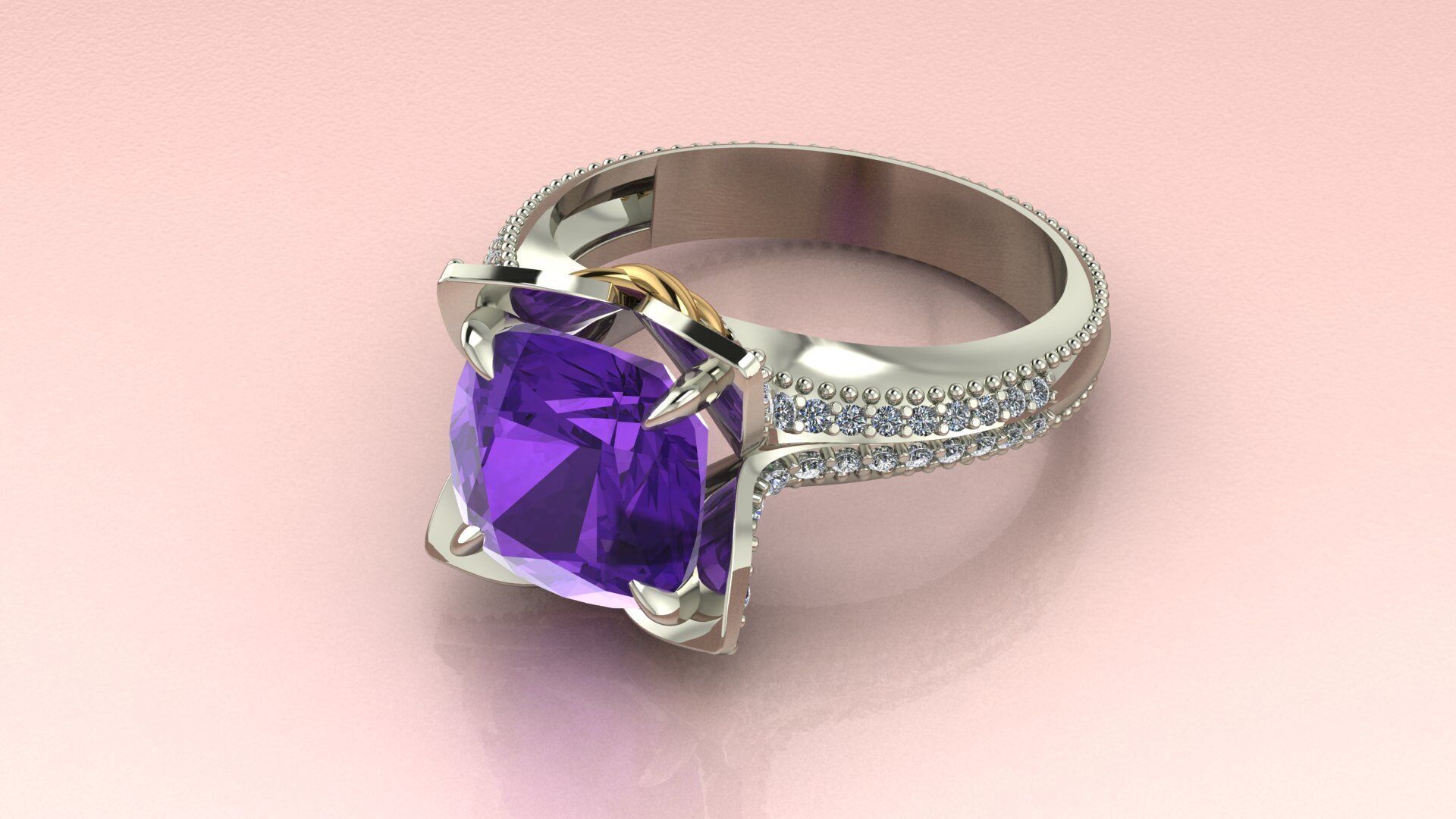 Cushion  in a flower Ring 3D print model_6