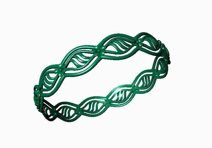 Flowers Bracelet 3D print model_2