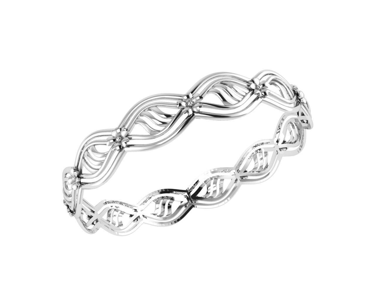 Flowers Bracelet 3D print model_1