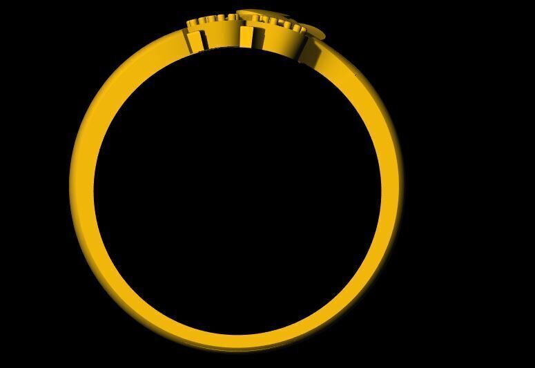 flower ring 3dm file 3D print model_3