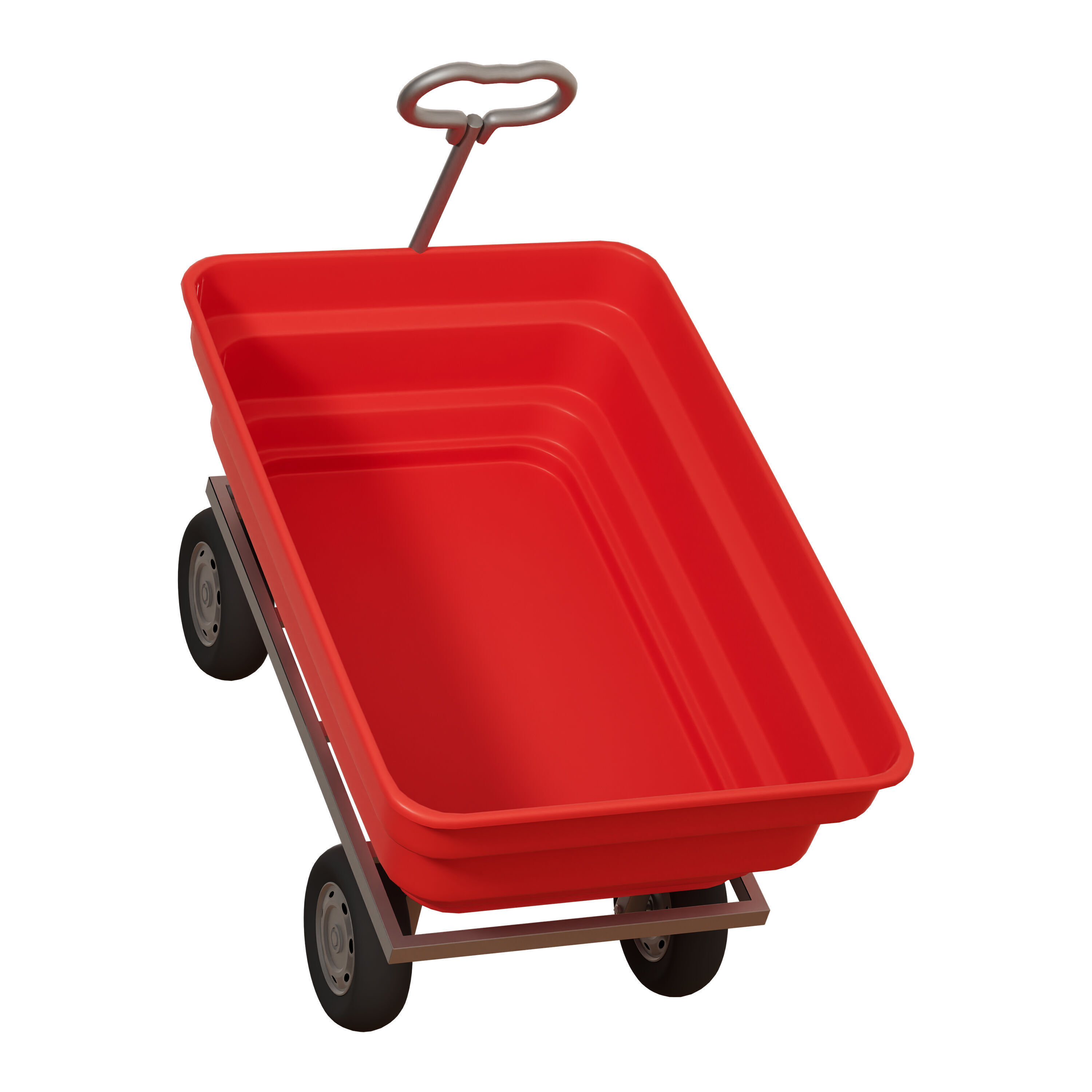 Hand Truck red 3D model_1