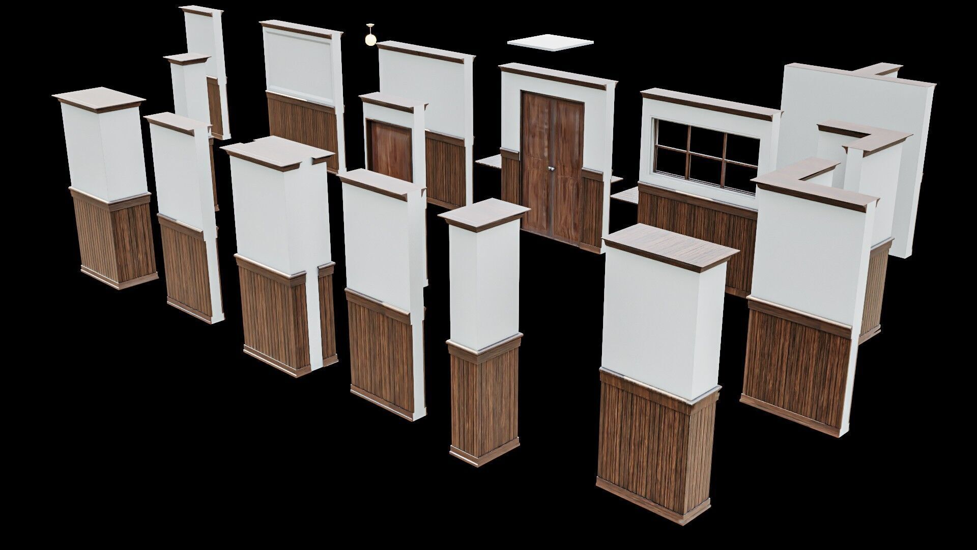 Modular Interior Pack Low-poly 3D model_7