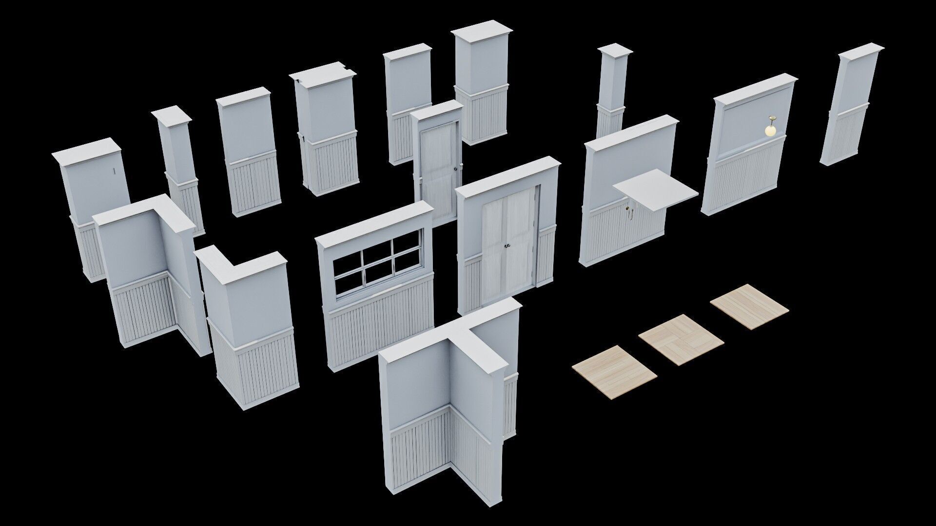 Modular Interior Pack Low-poly 3D model_8