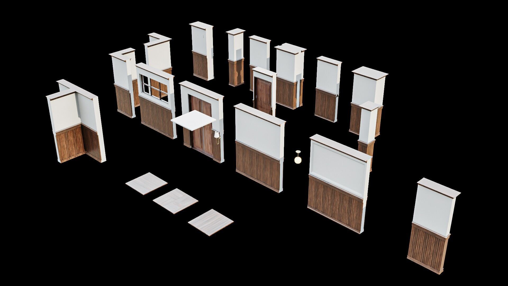 Modular Interior Pack Low-poly 3D model_6