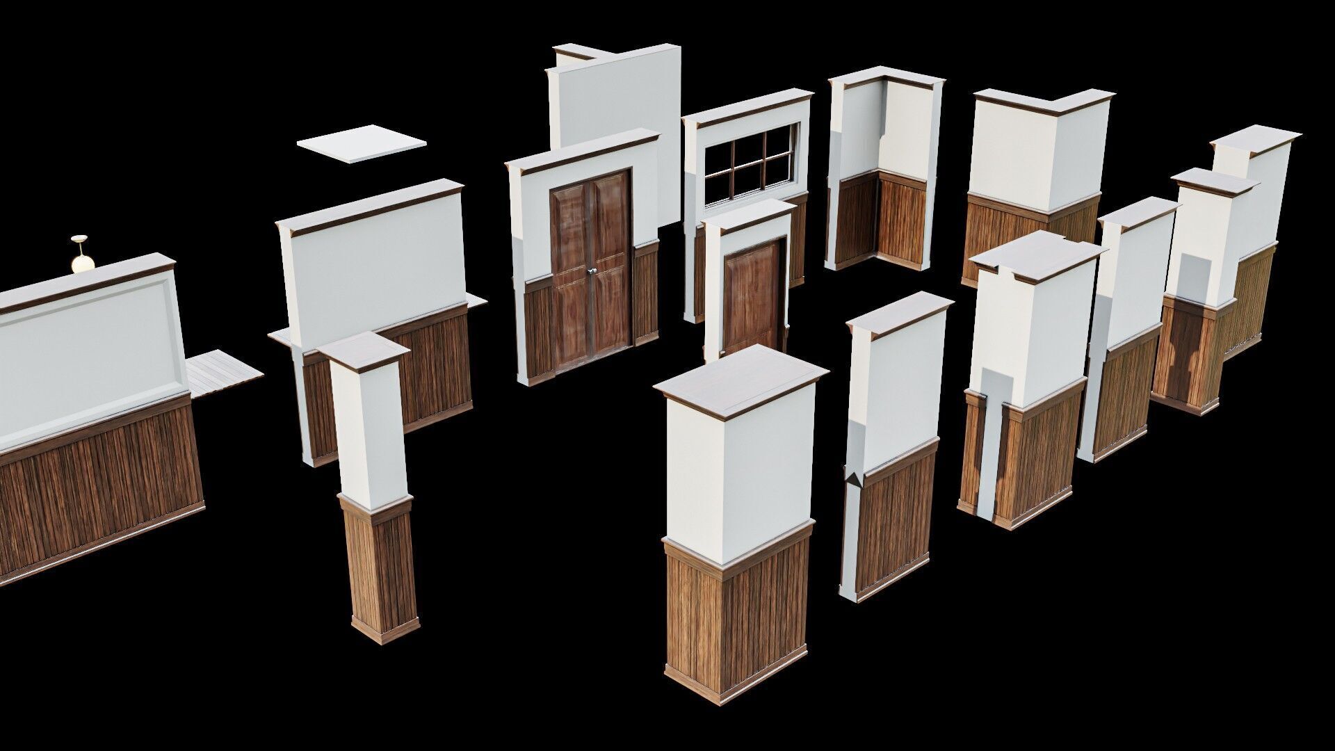 Modular Interior Pack Low-poly 3D model_10