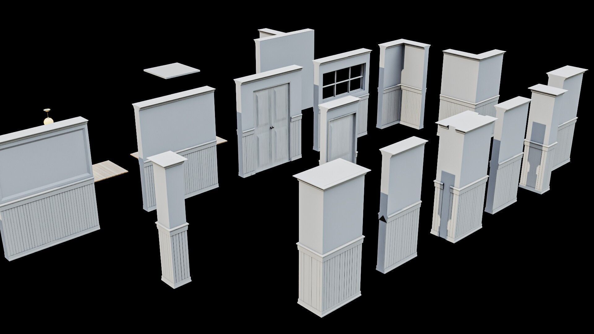 Modular Interior Pack Low-poly 3D model_9