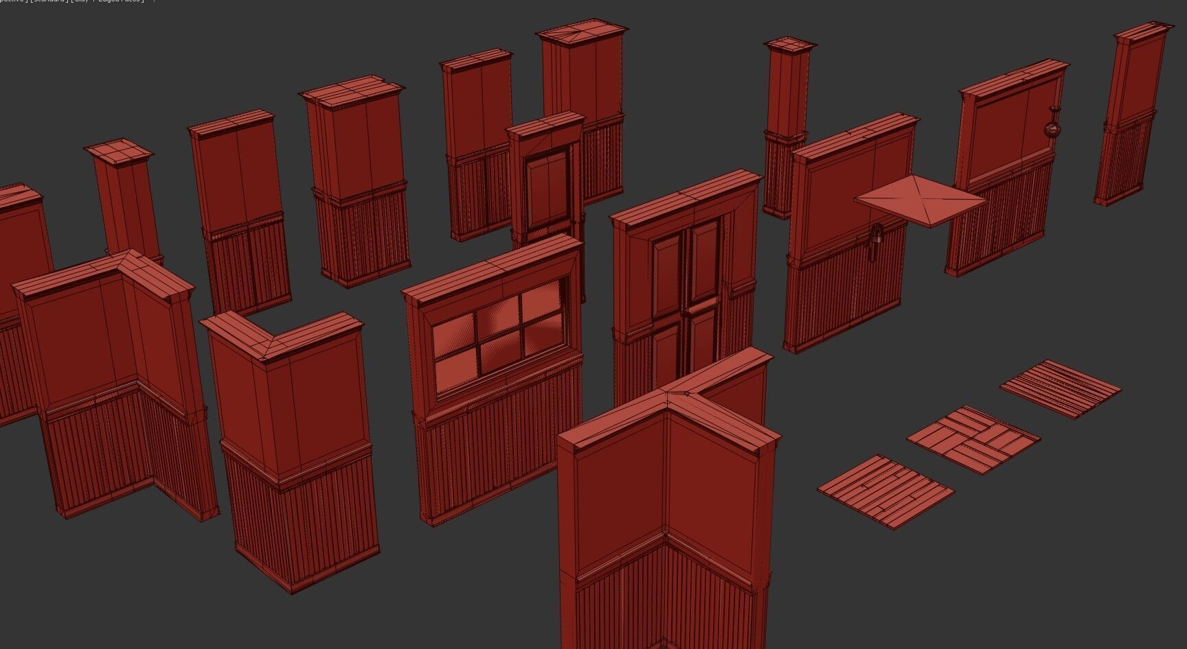 Modular Interior Pack Low-poly 3D model_35