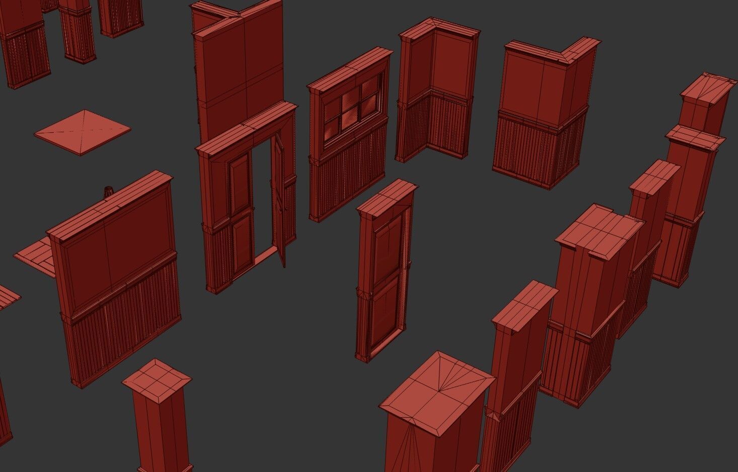 Modular Interior Pack Low-poly 3D model_37