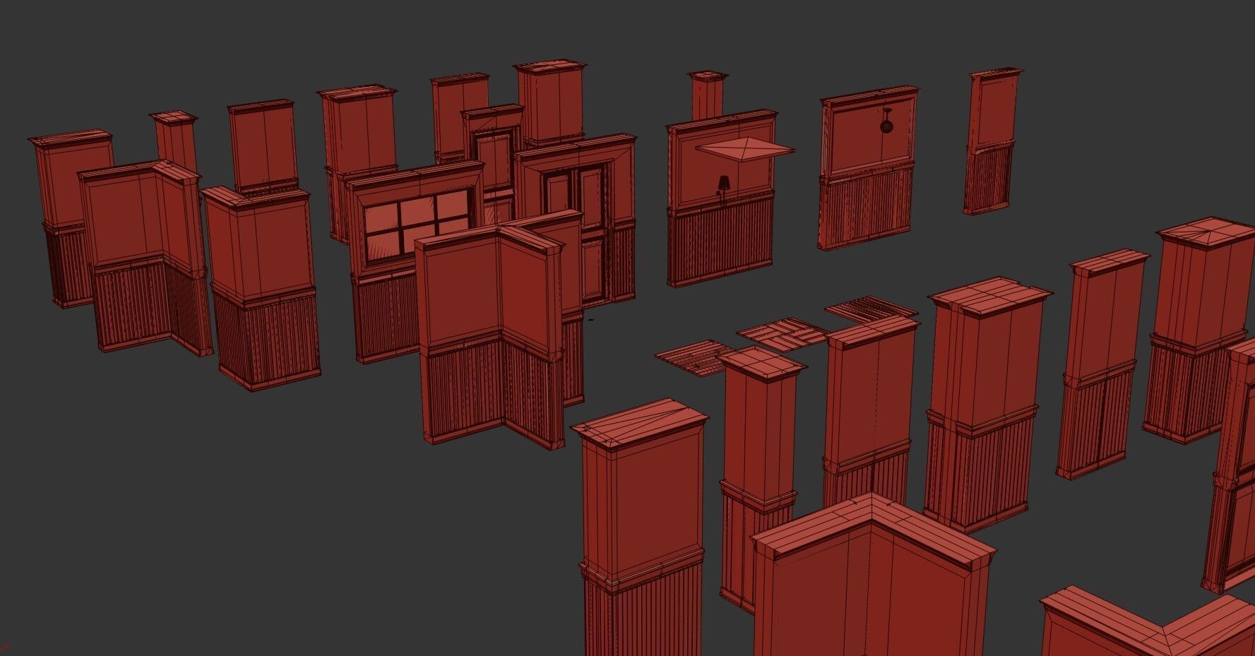 Modular Interior Pack Low-poly 3D model_34