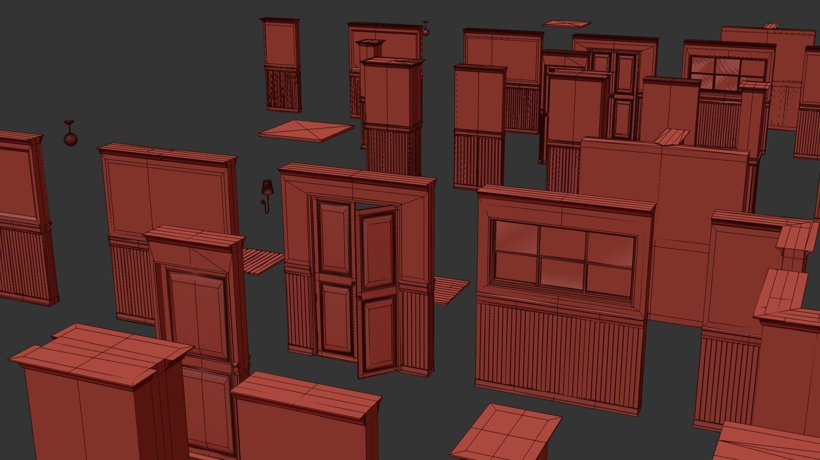 Modular Interior Pack Low-poly 3D model_36