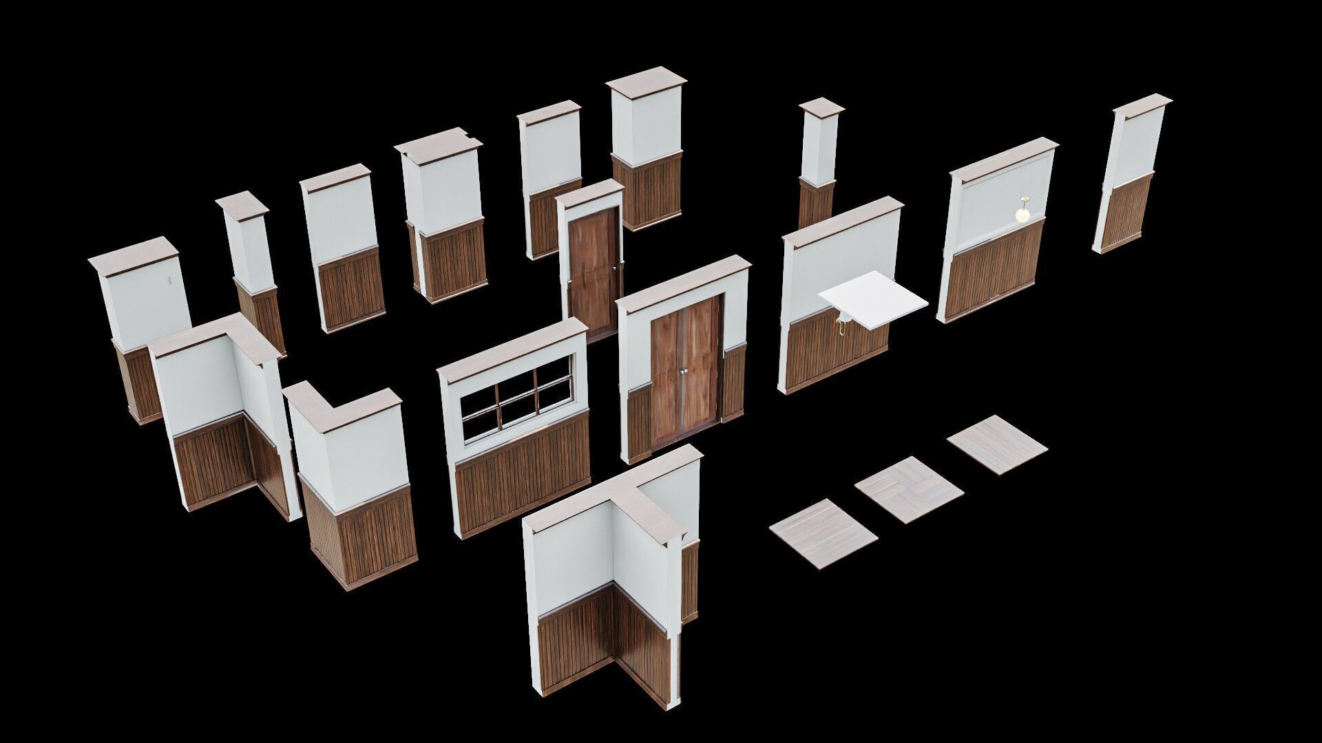 Modular Interior Pack Low-poly 3D model_5
