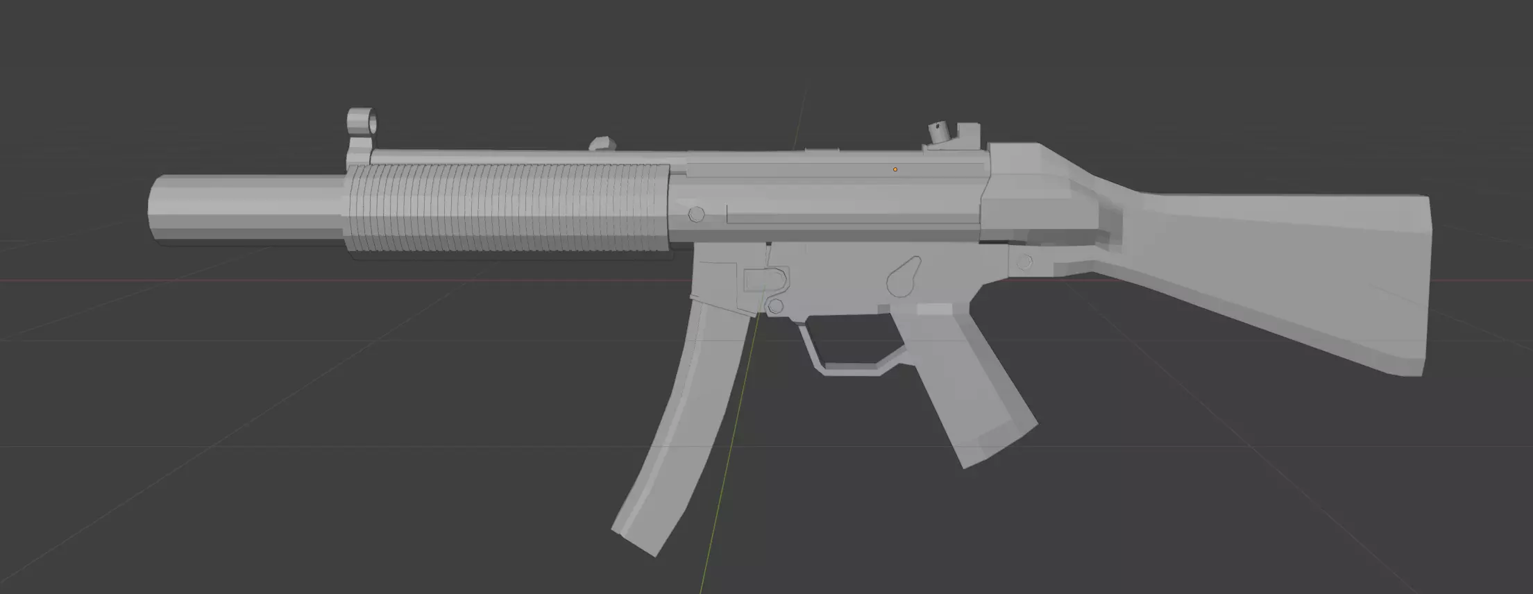 low poly sub d redy mp5 3D model_0