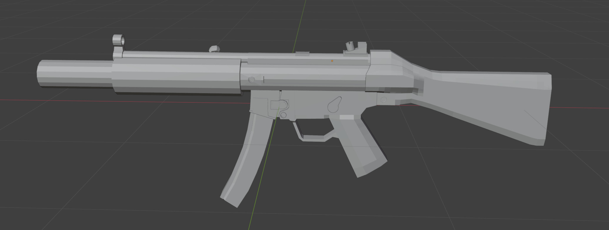 low poly sub d redy mp5 3D model_3