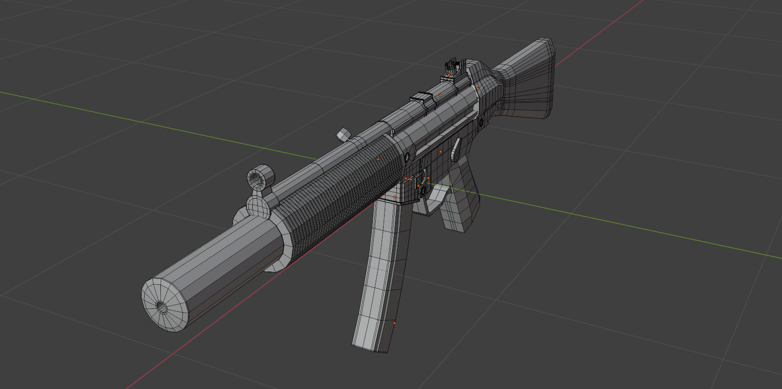 low poly sub d redy mp5 3D model_4