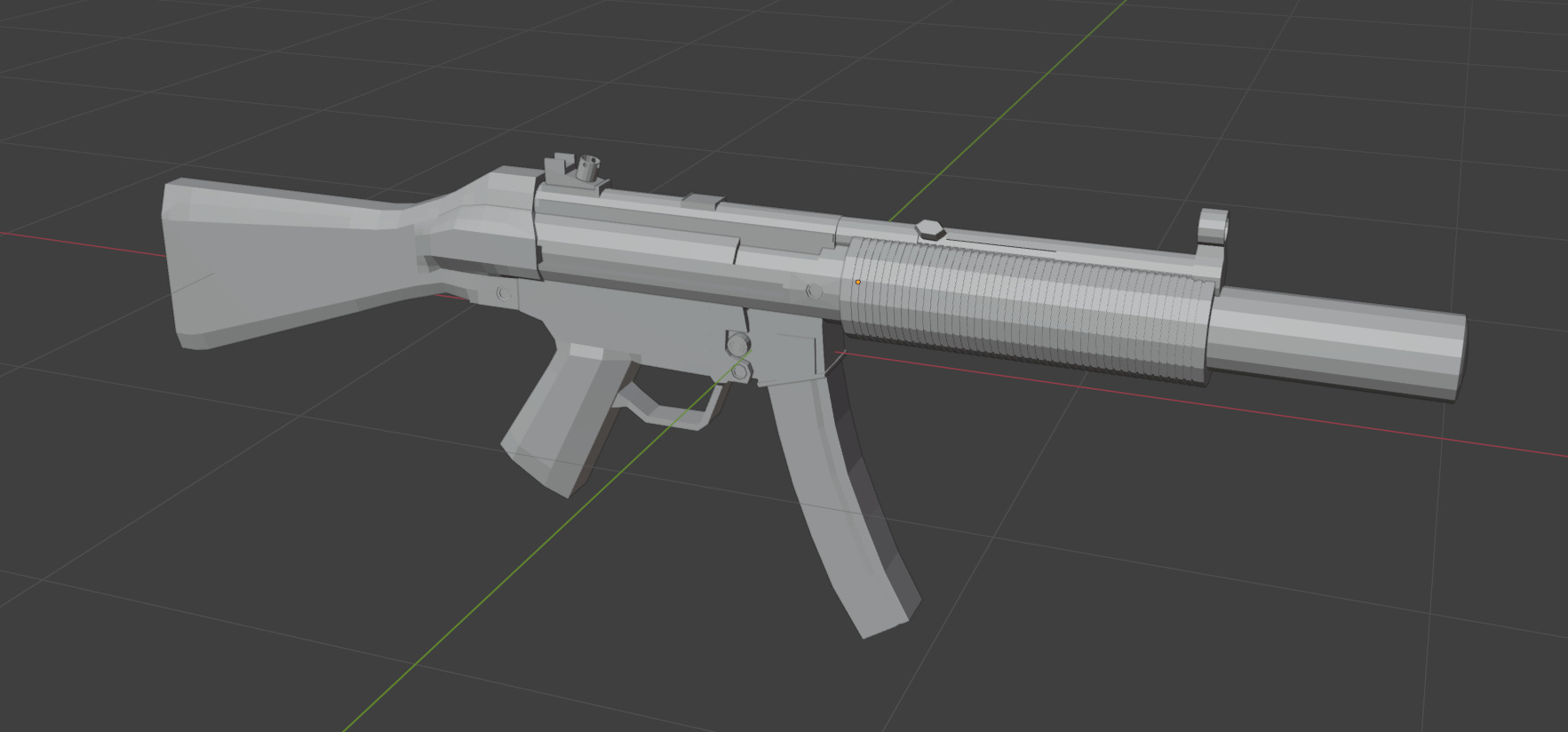 low poly sub d redy mp5 3D model_1