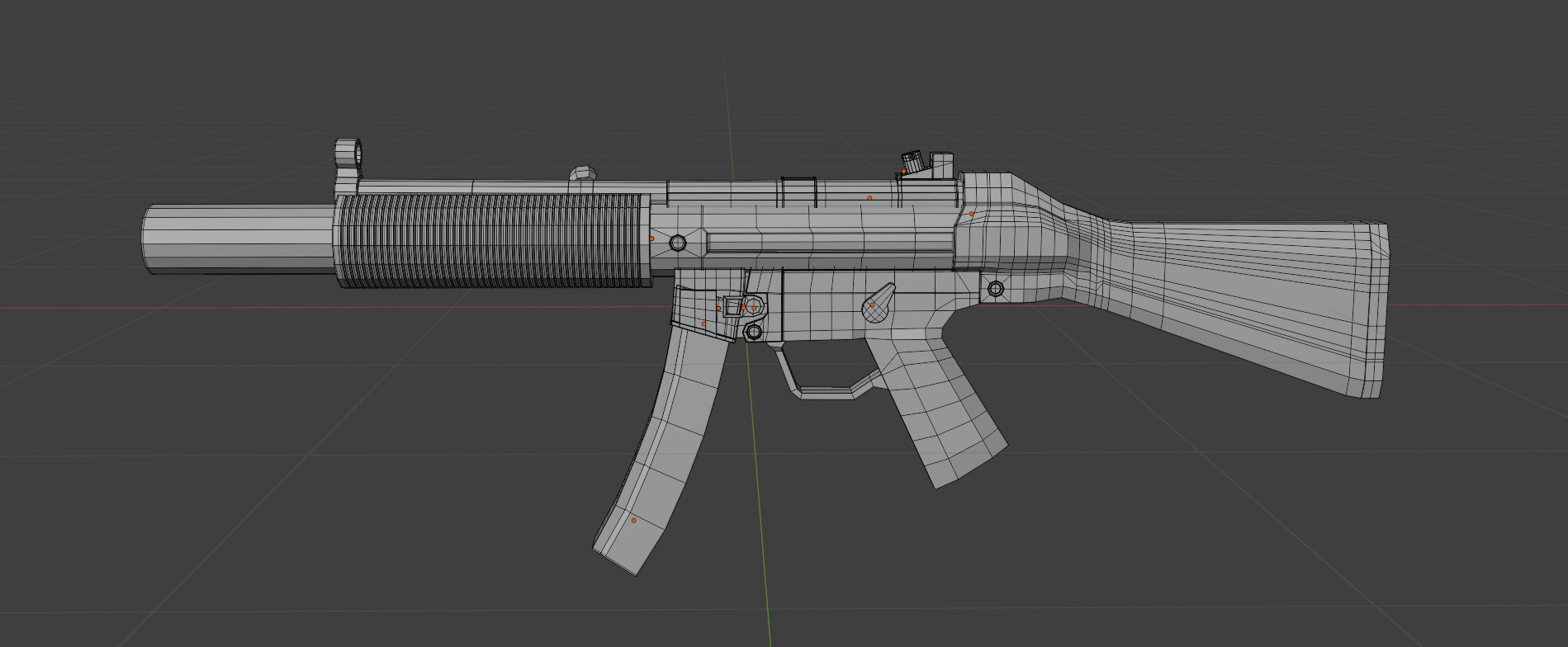 low poly sub d redy mp5 3D model_5