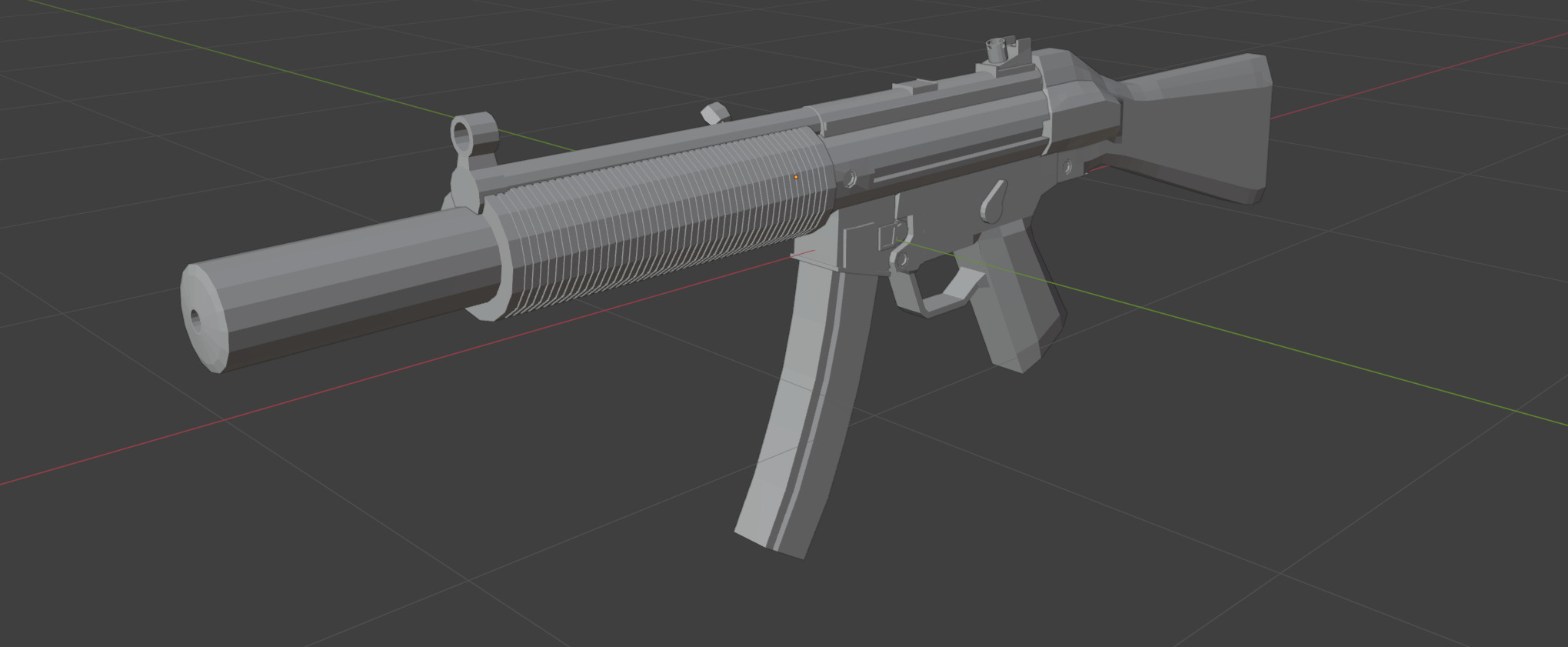 low poly sub d redy mp5 3D model_2