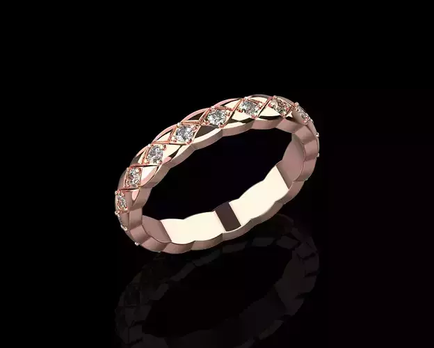 Coco Crush mini ring with diamonds 16 Size N220 3D print model