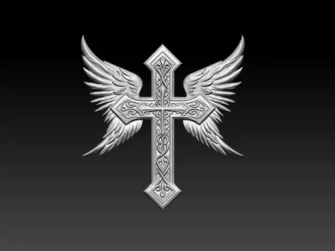 cross with angel wings