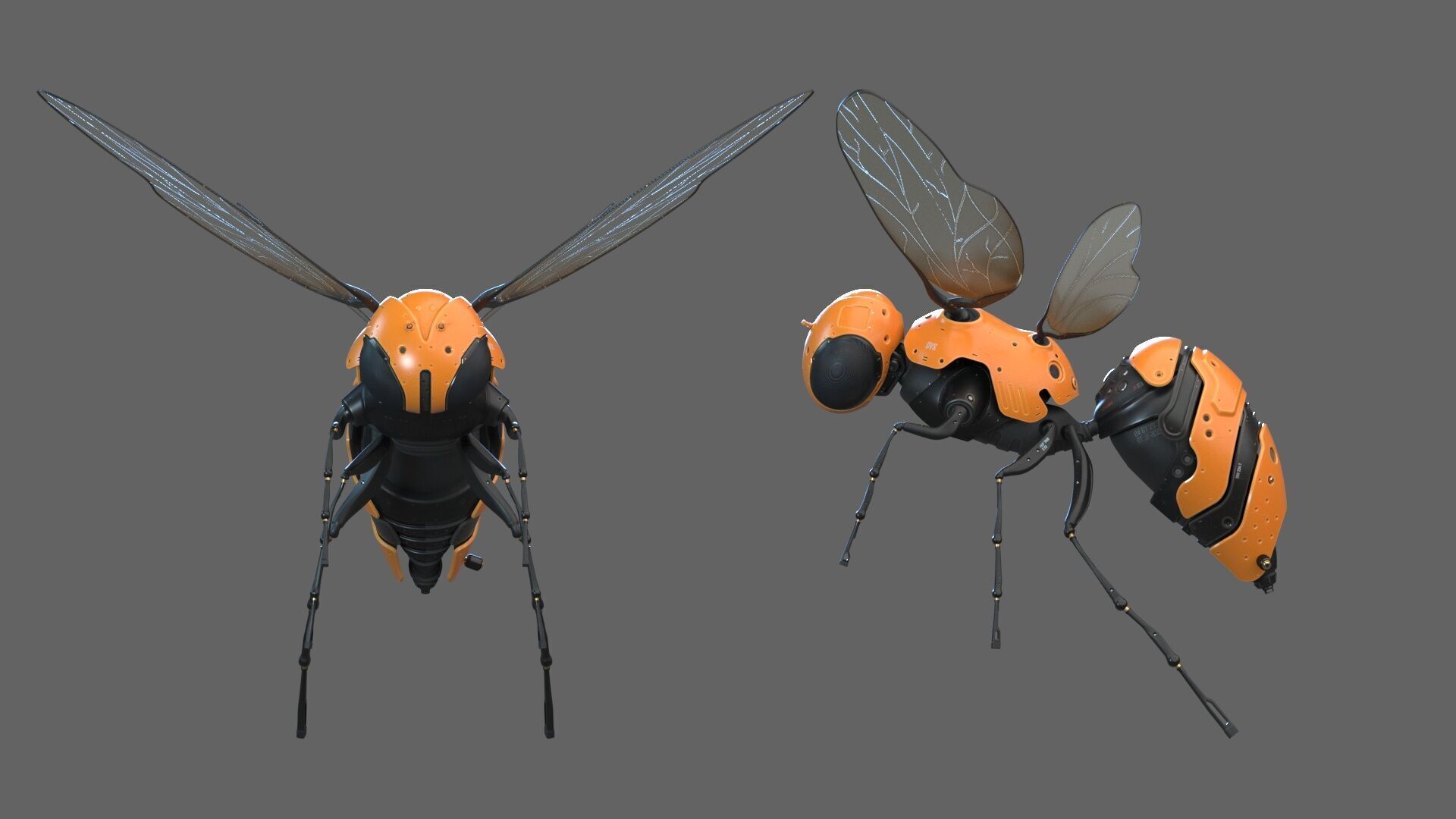 3d model of the cyberpunk Wasp 3D model_1