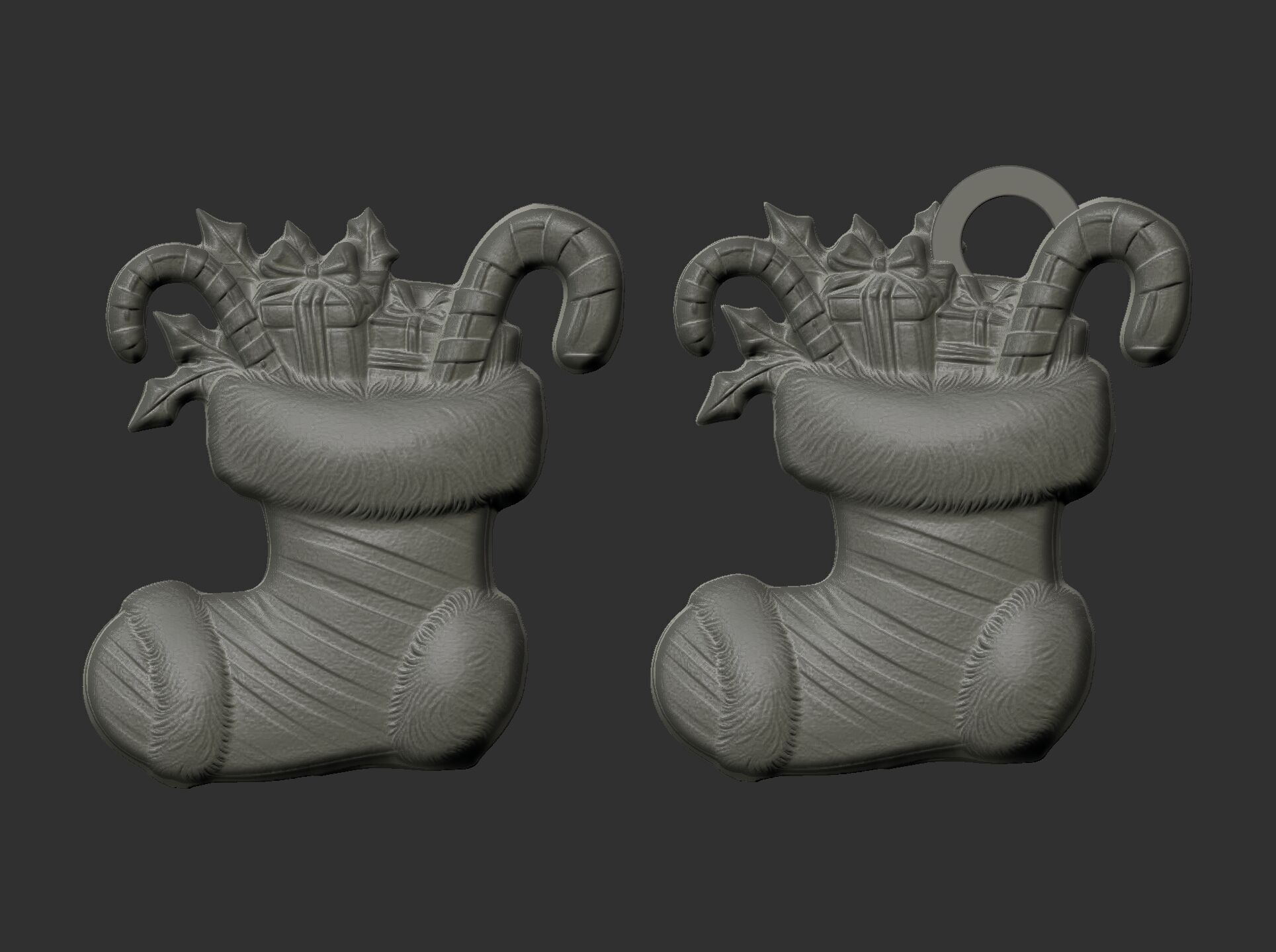 christmas socks decoration 3D print model_9