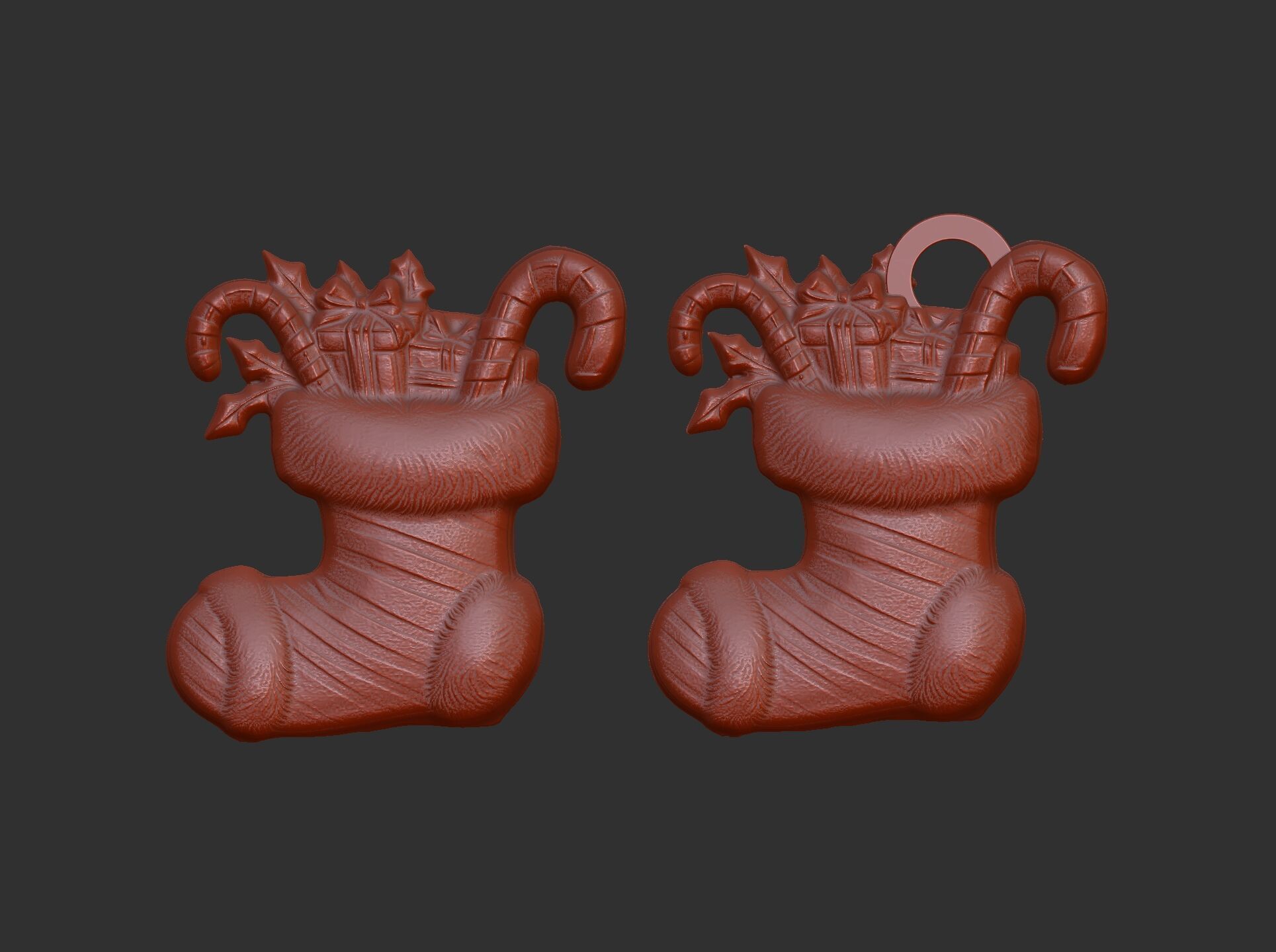 christmas socks decoration 3D print model_2