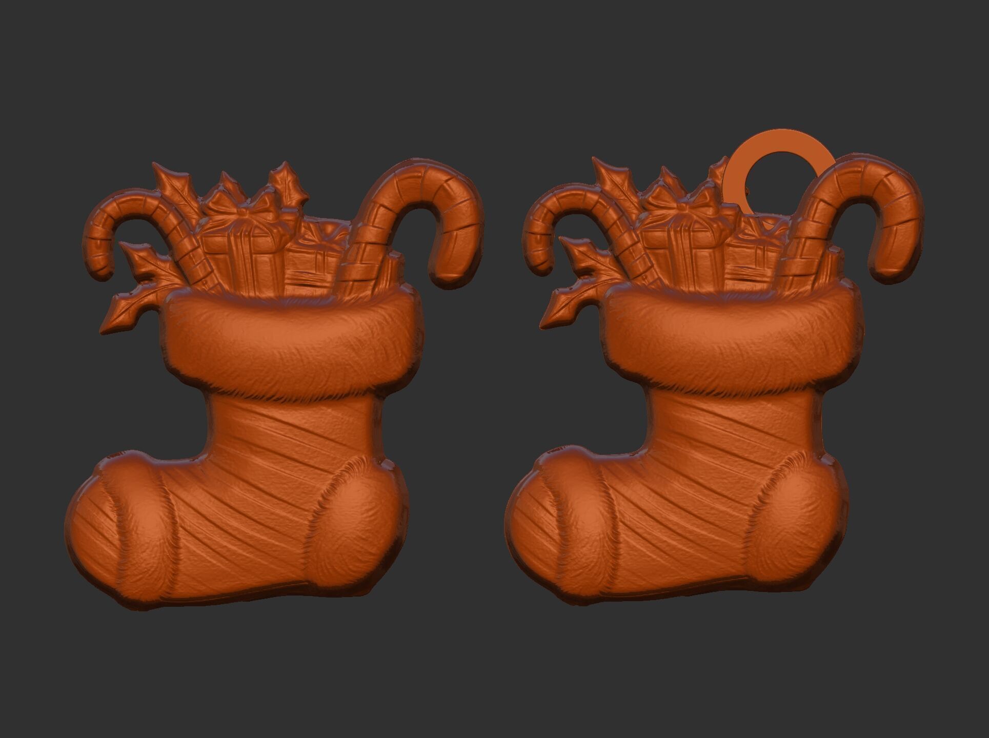 christmas socks decoration 3D print model_8