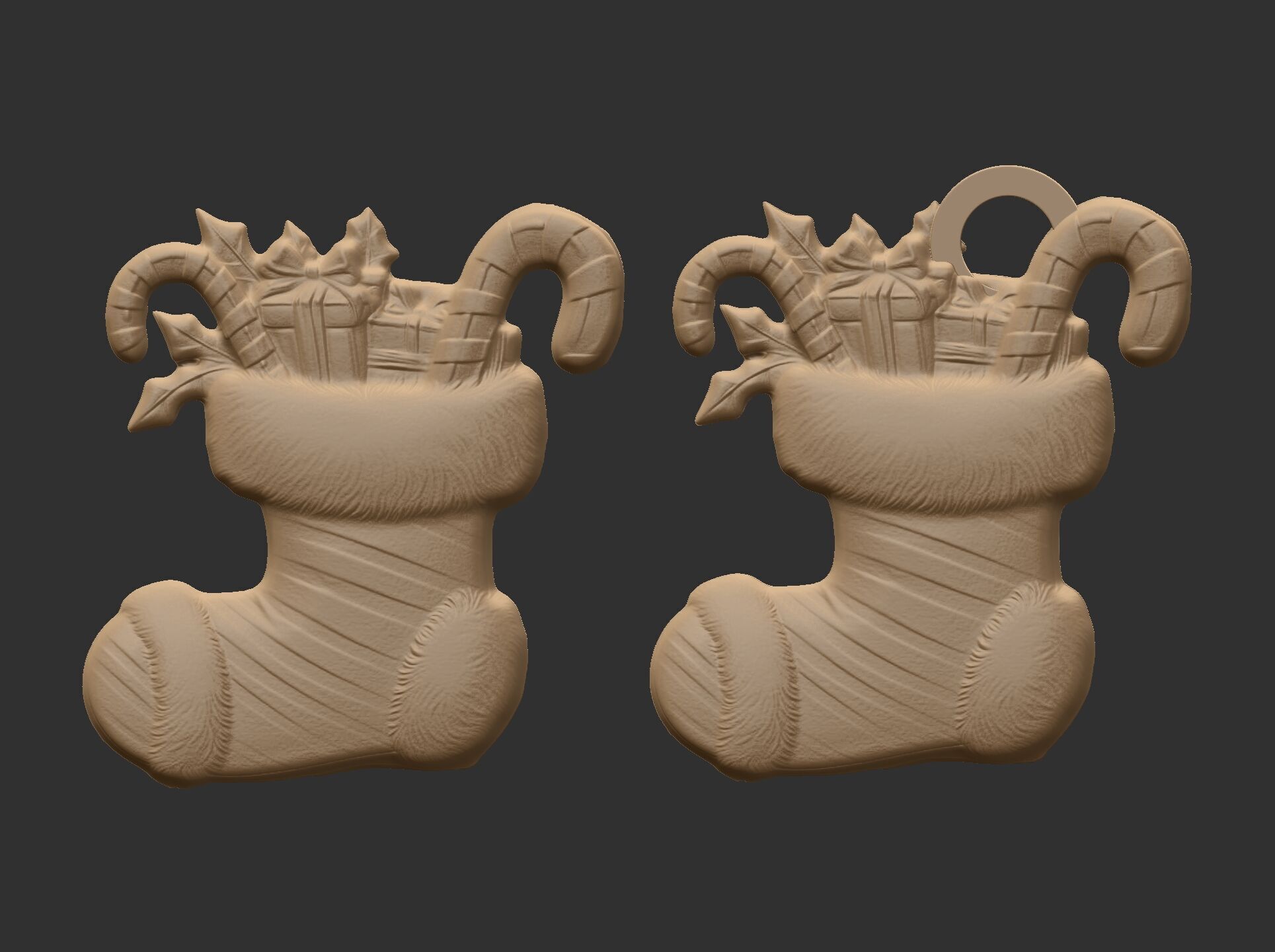 christmas socks decoration 3D print model_11