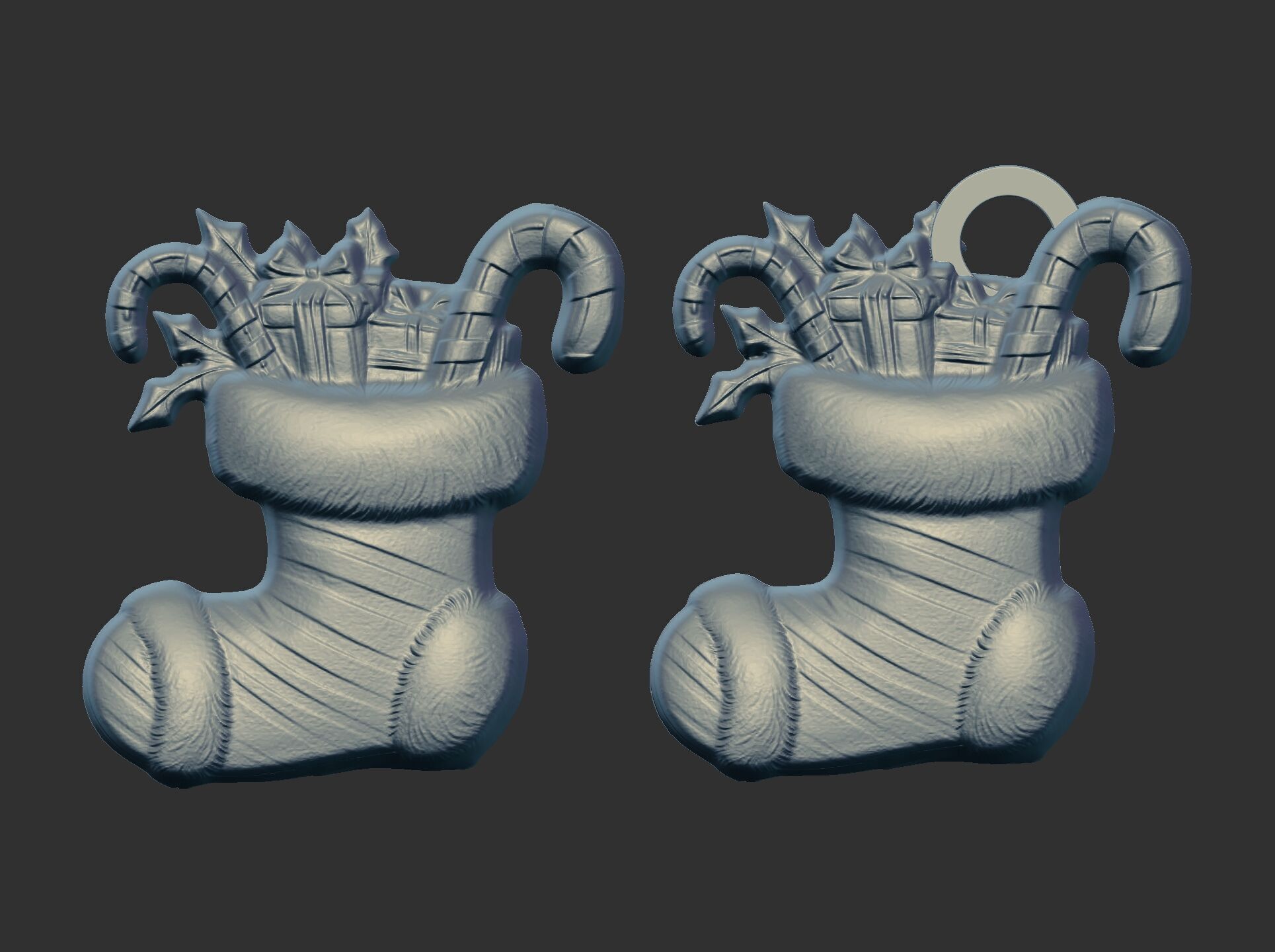 christmas socks decoration 3D print model_10