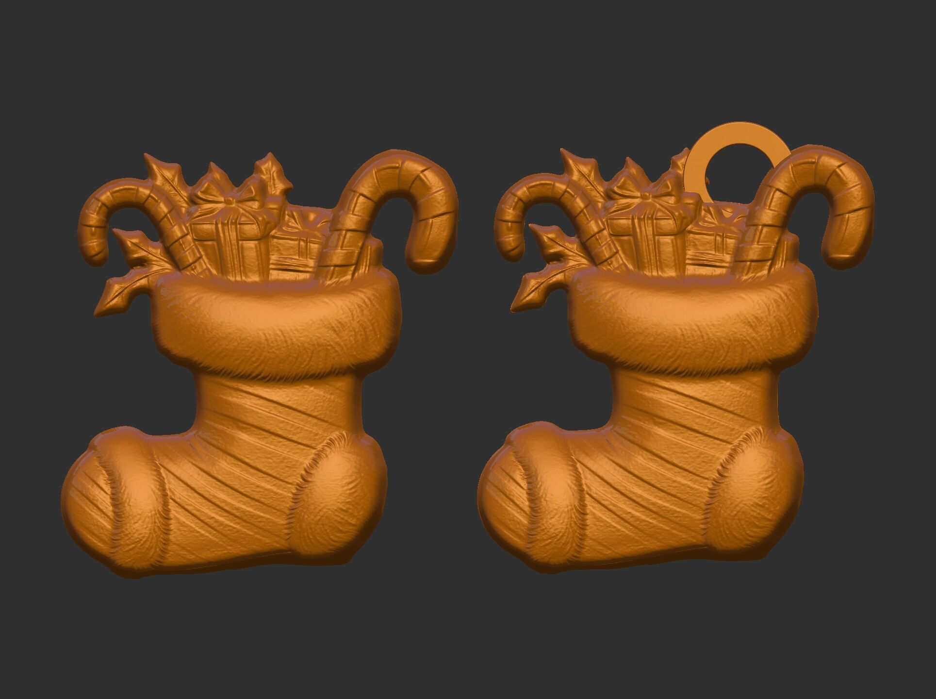 christmas socks decoration 3D print model_6