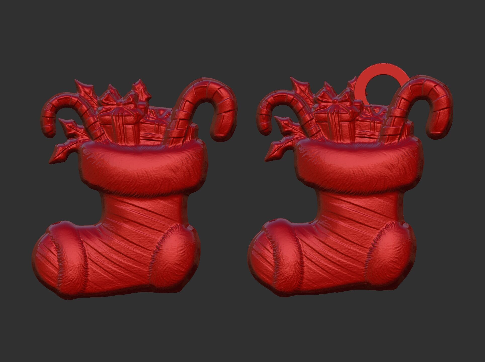 christmas socks decoration 3D print model_7