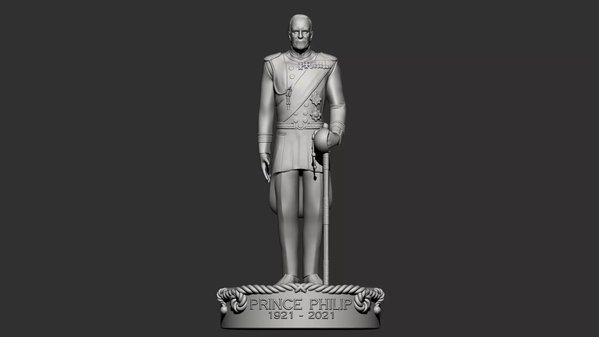Prince Philip Commemorative Statuette 3D print model