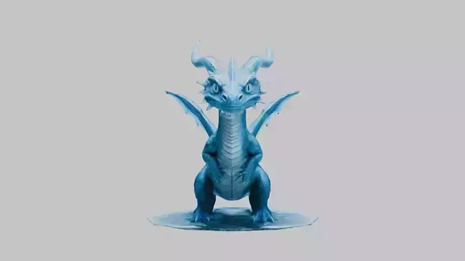 Blue Fantasy Dragon Figure