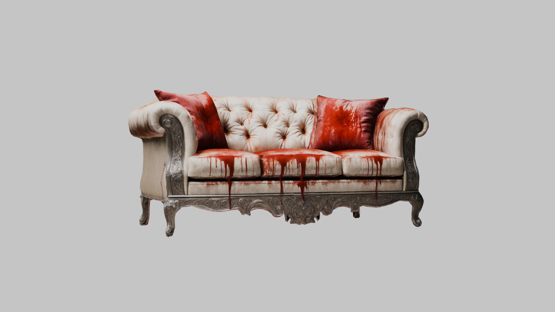 Bloody Horror Murder Sofa Couch Low-poly 3D model_16