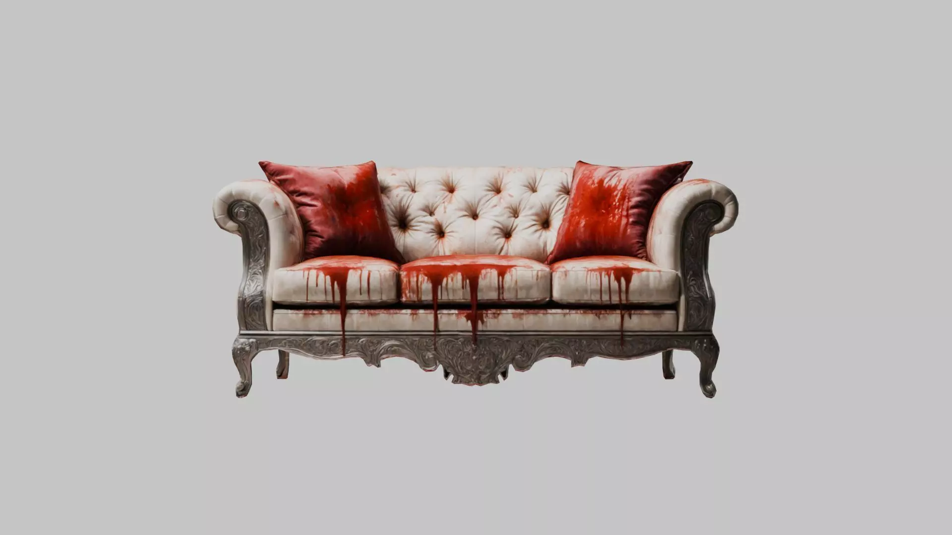 Bloody Horror Murder Sofa Couch Low-poly 3D model_0