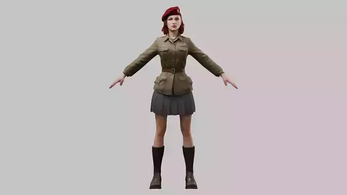 WWII Female Soldier Girl CHaracter