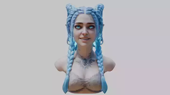 Fantasy Beautiful Teen Girl Character Head Bust